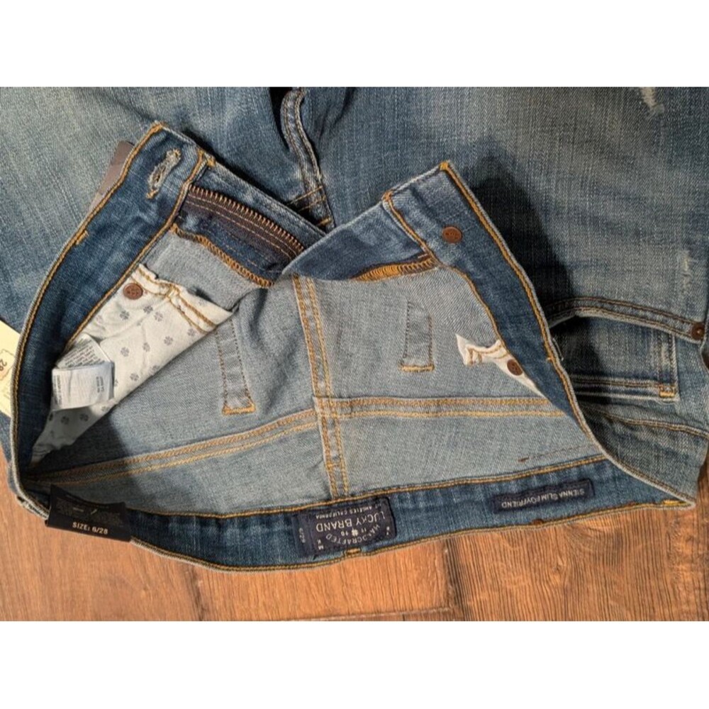 NWT Lucky Brand Sienna Slim Boyfriend Jeans Women's Size 6/28 Medium Wash - Picture 9 of 13